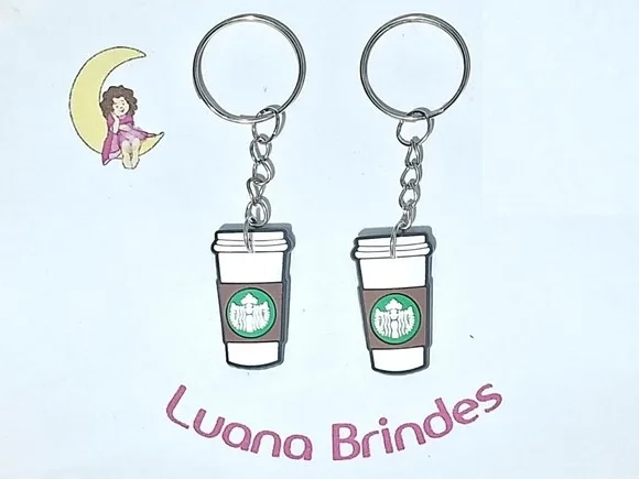 Chaveiro Starbucks Emborrachado Pacote com 6 Unidades