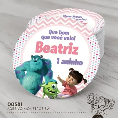 Adesivo Redondo Monstros S.a. - 00581