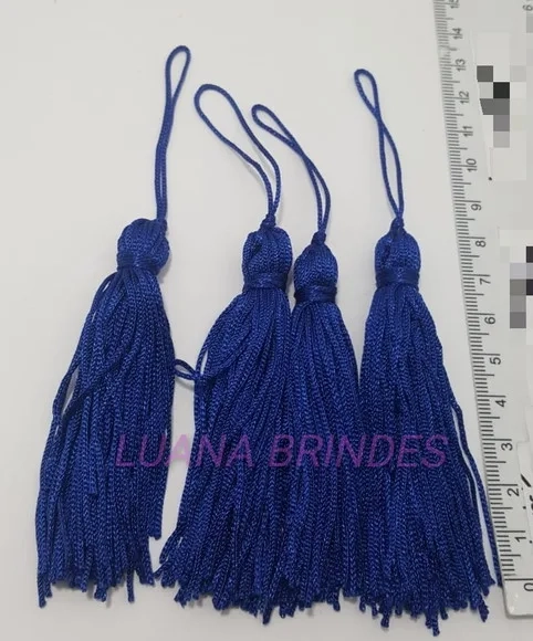 Pingente Tassel de Seda na cor Azul Royal Pct 10 Unidades