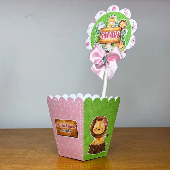 PEGUE E MONTE - Centro de Mesa SAFARI MENINA - Decoração de Festa | Lembrancinhas | Aniversário | Personalizados