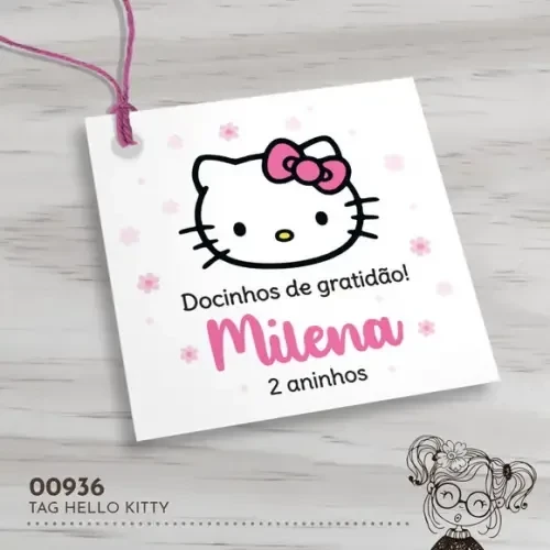 Tag Quadrada Hello Kitty - 00936