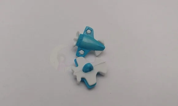 Aplique Botão de Avião Azul de 1,7cm - Pct C/ 20