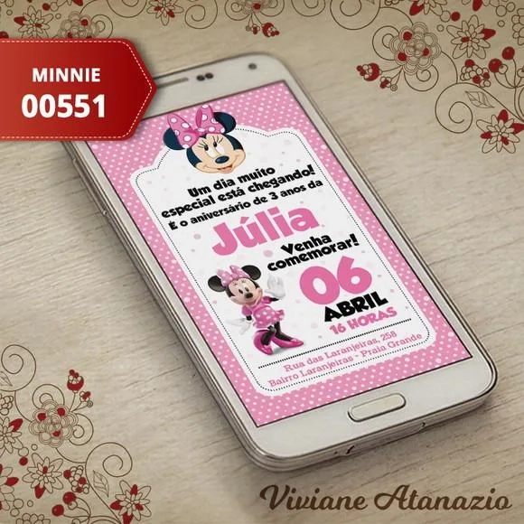 Convite Digital Minnie - 00551