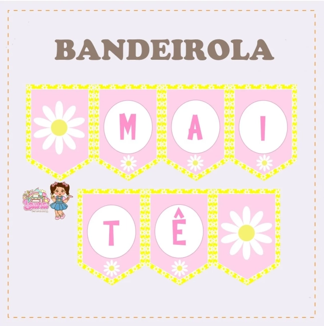 Kit Festa Só Um Bolinho MARGARIDAS - Decoração de Festa