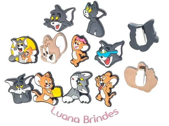 Tom e Jerry C/adaptador pra Tênis Pacote com 10 Unidades