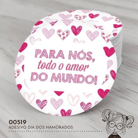 Adesivo Redondo Dia dos Namorados - 00519