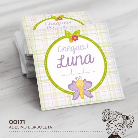 Adesivo Quadrado Borboletinha - 00171