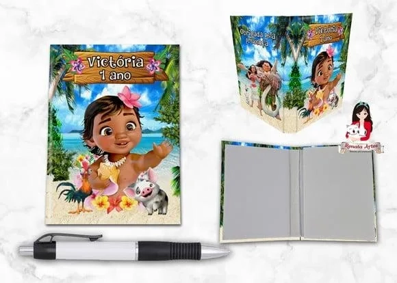 Bloquinho Personalizado com Caneta Moana