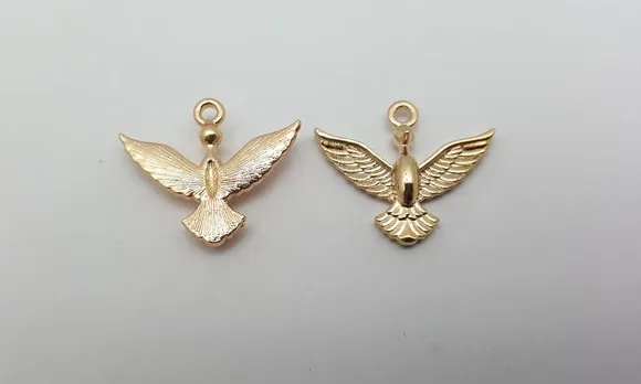 Pingentes Divino Espírito Santo Dourado 1,7cm Pct 8 Unidade