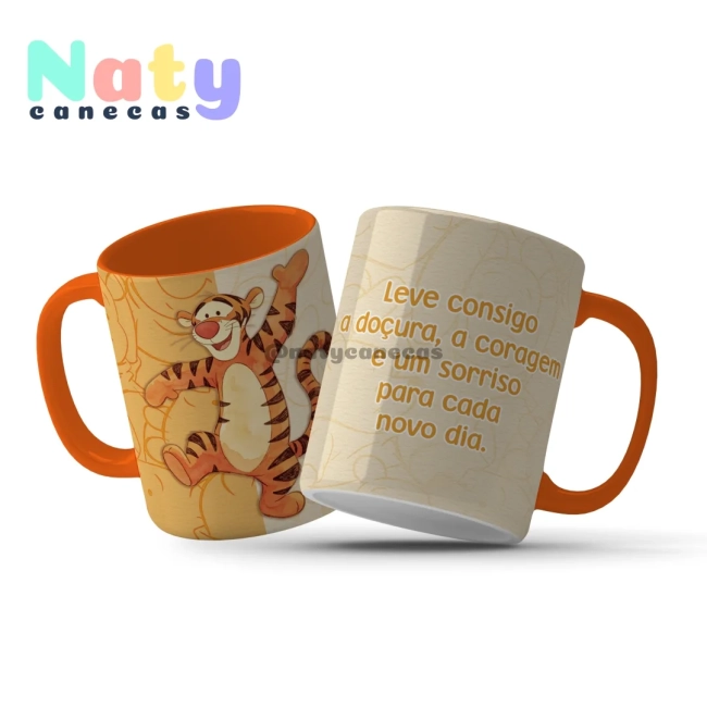 Caneca Ursinho Pooh Frases Inspiradoras