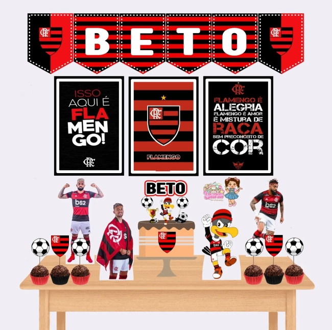 Kit Festa Só Um Bolinho FLAMENGO - Decoração de Festa