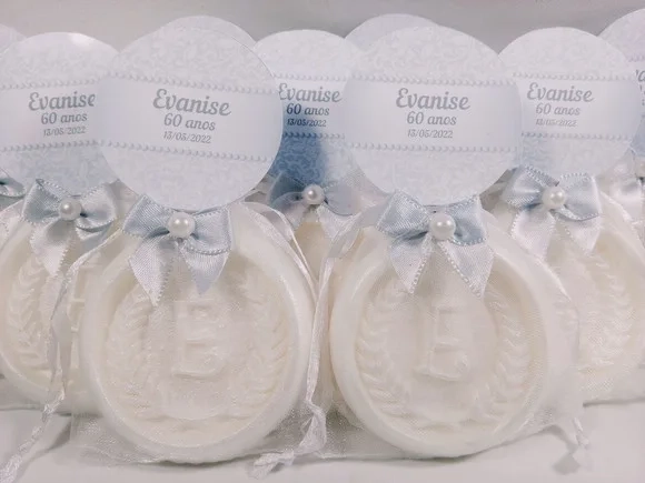Lembrancinha 60 Anos, Sabonete Letra Inicial Personalizada