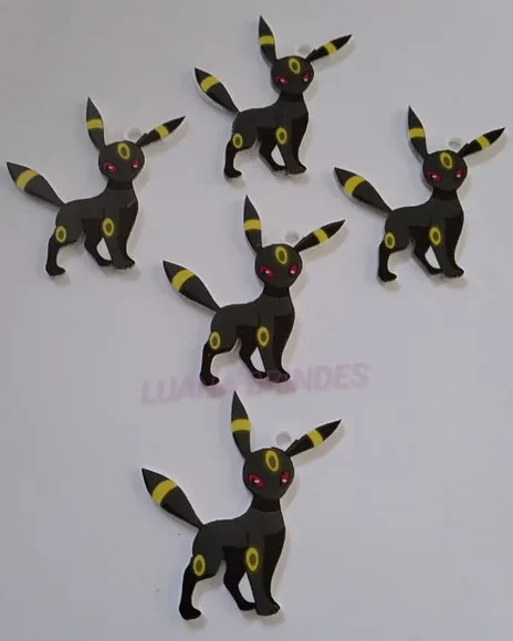 Pingente de acrílico U.V do Pokémon Umbreon Pct 3 unid