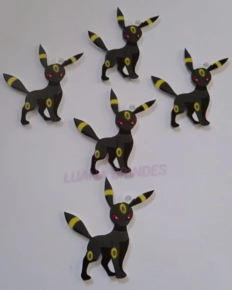 Pingente de acrílico U.V do Pokémon Umbreon Pct 3 unid