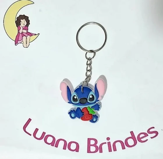 Chaveiro Stitch 3,5cm Emborrachado Pacote com 6 Unidades