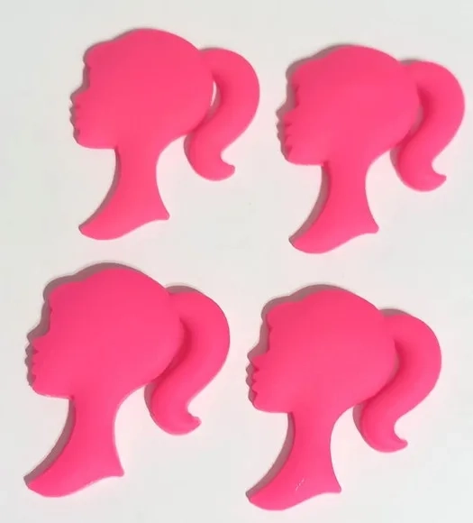 Aplique Silhueta Barbie Emborrachado - Pct com 6 Unidades