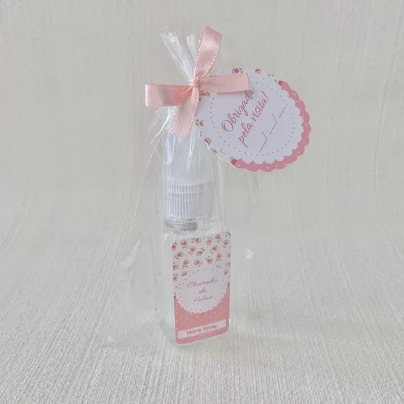 Lembrancinha Maternidade Home Spray floral rosa