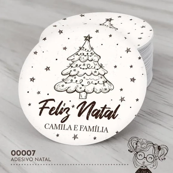 Adesivo Redondo Natal - 00007