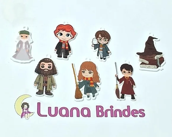 Pingente Harry Potter Acrilico U.v Pct c/ 7 Peças Variados