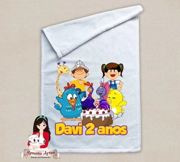 Toalhinha Personalizada Galinha Pintadinha