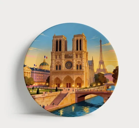 Prato Decorativo França em Porcelana Elegância e Charme