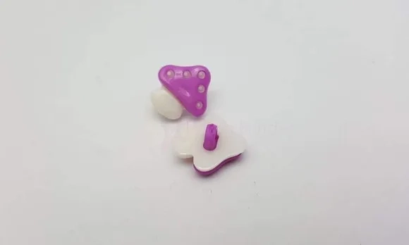 Aplique Botão de Cogumelo Lilás de 1,5cm - 20 unidades