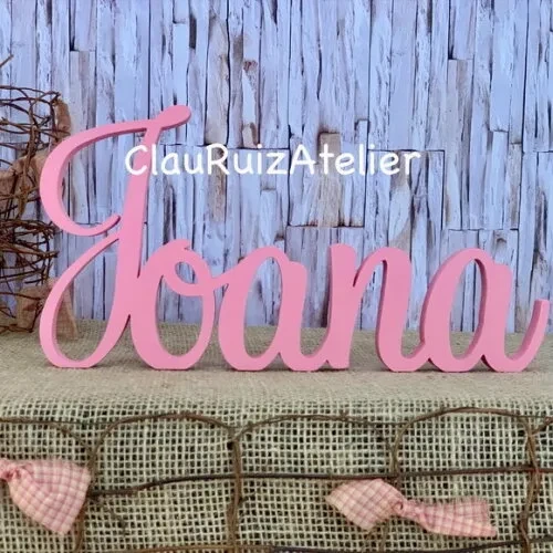 Decoração de Quarto Infantil - Letra Cursiva -nome em mdf