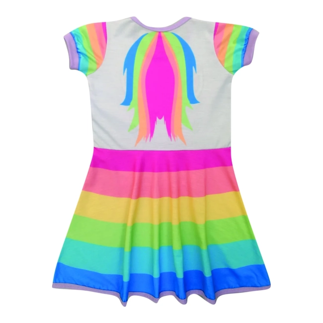 Vestido Infantil Fantasia Unicórnio Mágico Infantil Arco-Íris