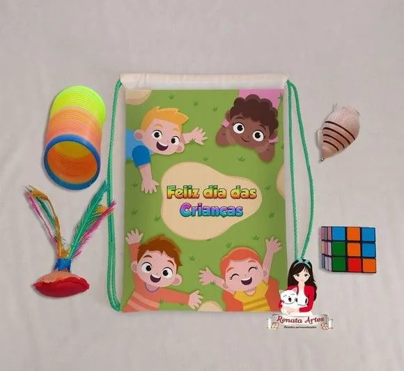 Mochila Brinquedos Retrô Tema Dia das Crianças