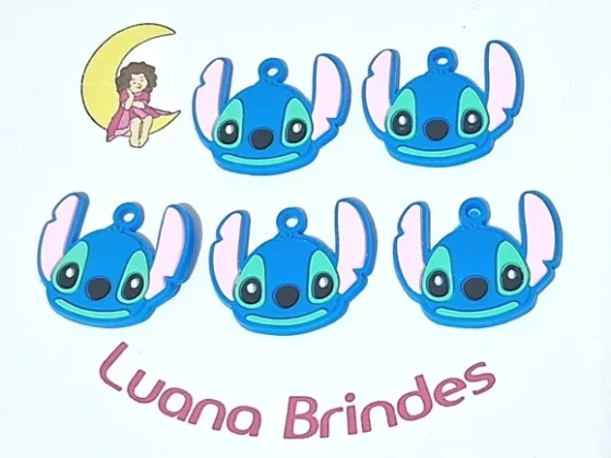 Pingente Stitch 2,5cm Emborrachado Pacote com 6 Unidades