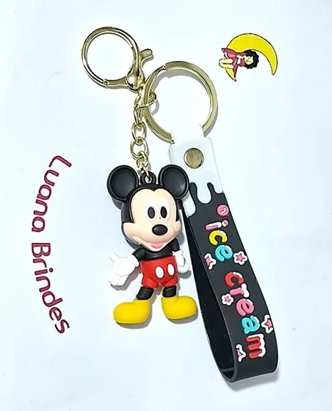 Chaveiro Mickey e Minnie 3d Emborrachado 2 Unidades