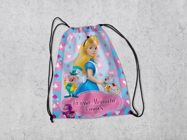 Mochilinha Personalizada da Alice no Pais das Maravilhas