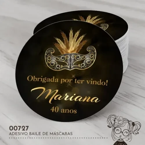 Adesivo Redondo Baile de Máscaras - 00727