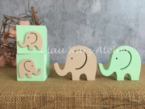 Cubos 6x6cm + Dupla de Elefantinhos