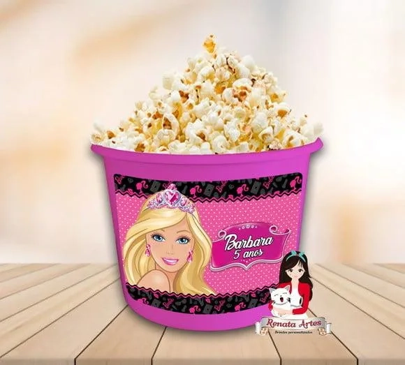 Balde de Pipoca Barbie Nova