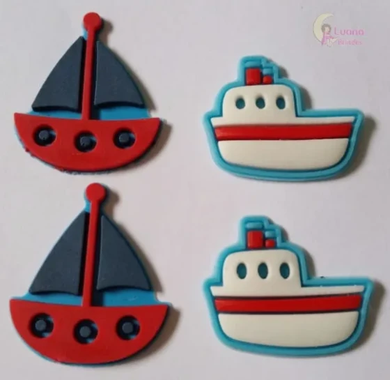 Apliques Barcos de borracha - pct c/8 unidades