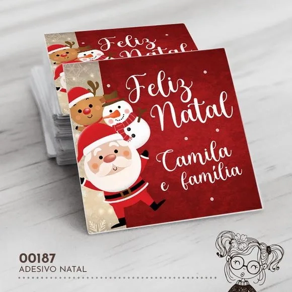 Adesivo Quadrado Natal - 00187