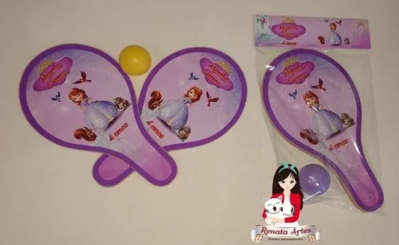 Raquetes de Ping Pong Personalizadas Tema Princesinha Sofia