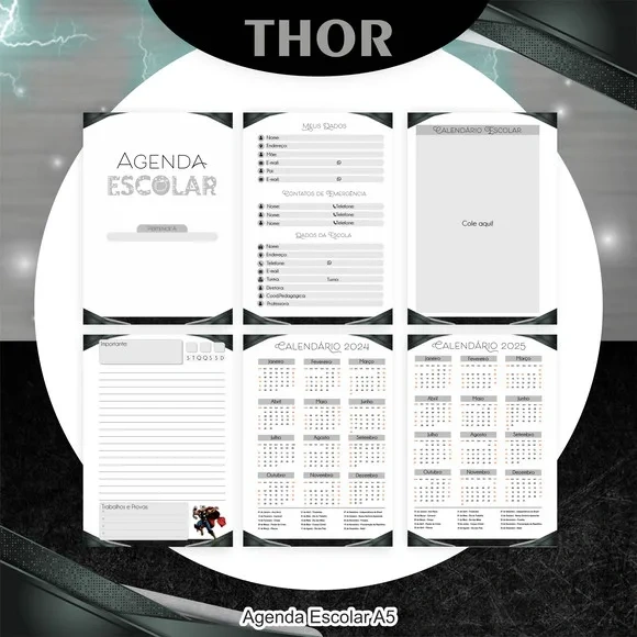 Caderno ou Agenda Personalizada Thor