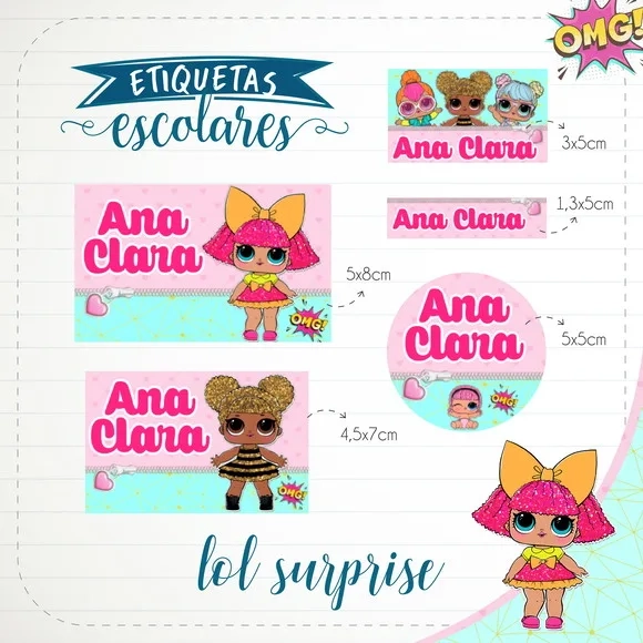 60 Etiquetas Escolares Personalizadas Prova D'agua