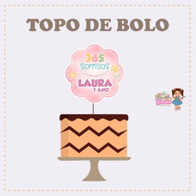 Kit Festa Só Um Bolinho 365 SORRISOS ROSA - Decoração de Festa