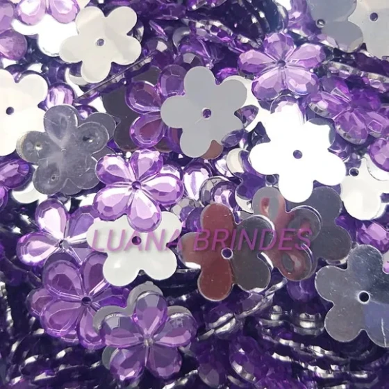 Chaton de Flor Roxa - 18mm - pct c/ 100 unidades
