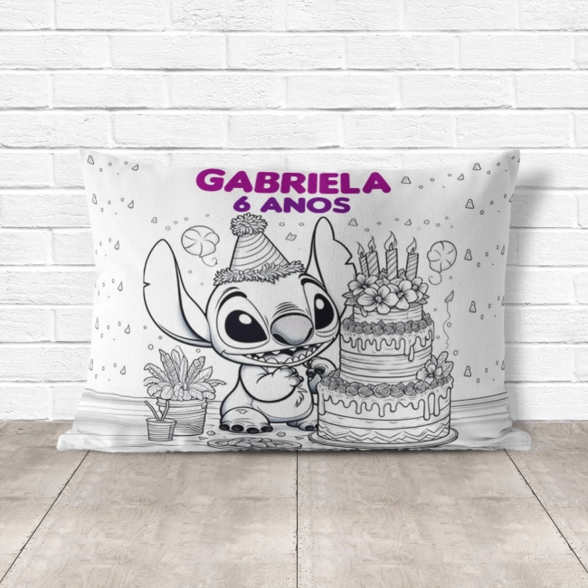 Almofada de Colorir Pinte e Lave do Stitch
