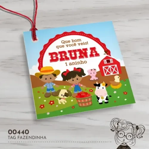 Tag Quadrada Fazendinha - 00440