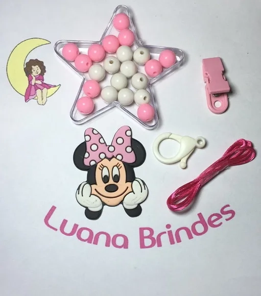 Kit Prendedor de Chupeta minnie 1 Kit.