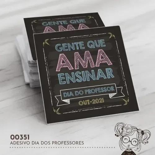 Adesivo Quadrado Dia dos Professores - 00351