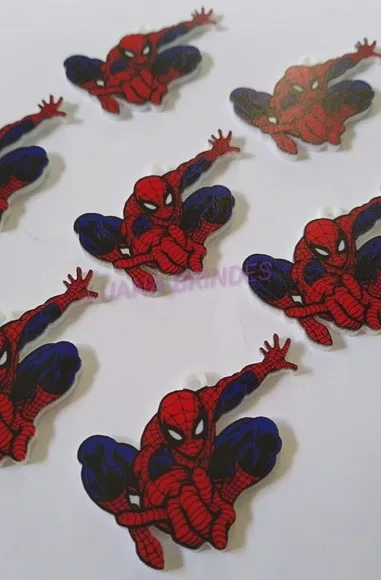 Pingente do Homem Aranha em acrílico U.V - pct c/8 unid