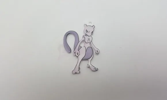 Pingente Pokémon Mewtwo em Acrílico UV
