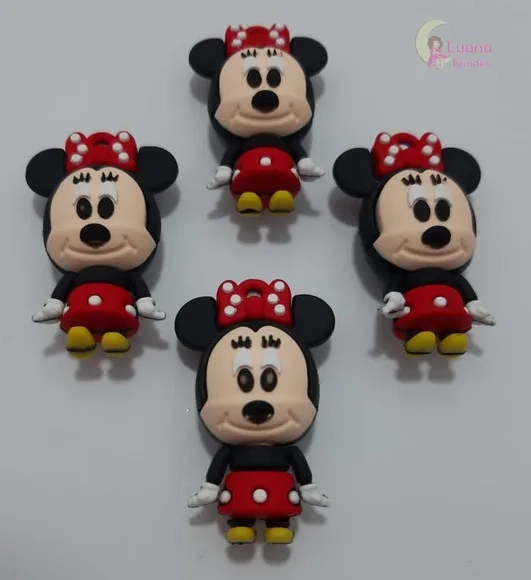 Pingente Minnie de Borracha - 4,6cm - pct c/2 unidades