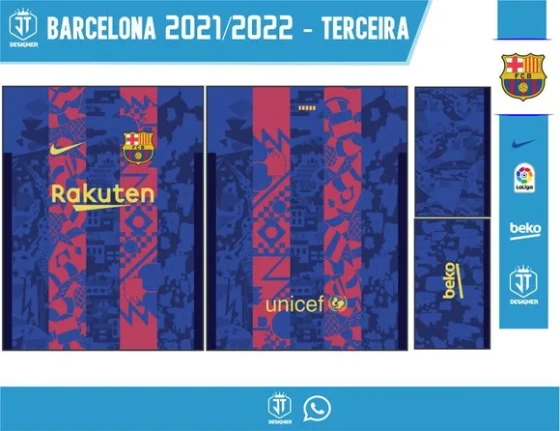 VETOR DA CAMISA DO BARCELONA 2021.2022 - TERCEIRA